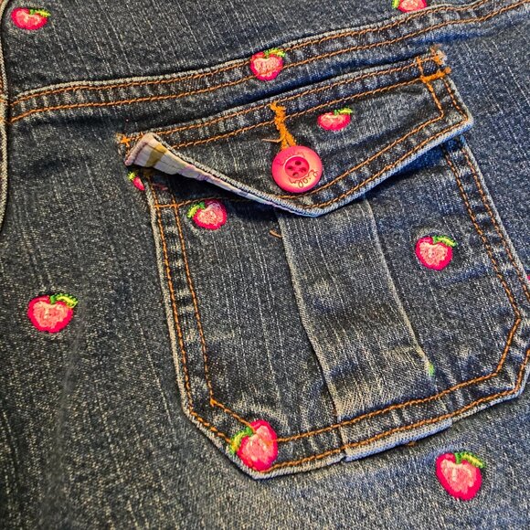 Lilly Pulitzer Women 6 Embroidered Strawberries Stretch Shorts Jean Cut Off - Picture 14 of 16